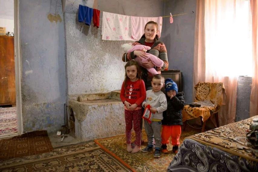 Geflüchtete Familie in Moldawien