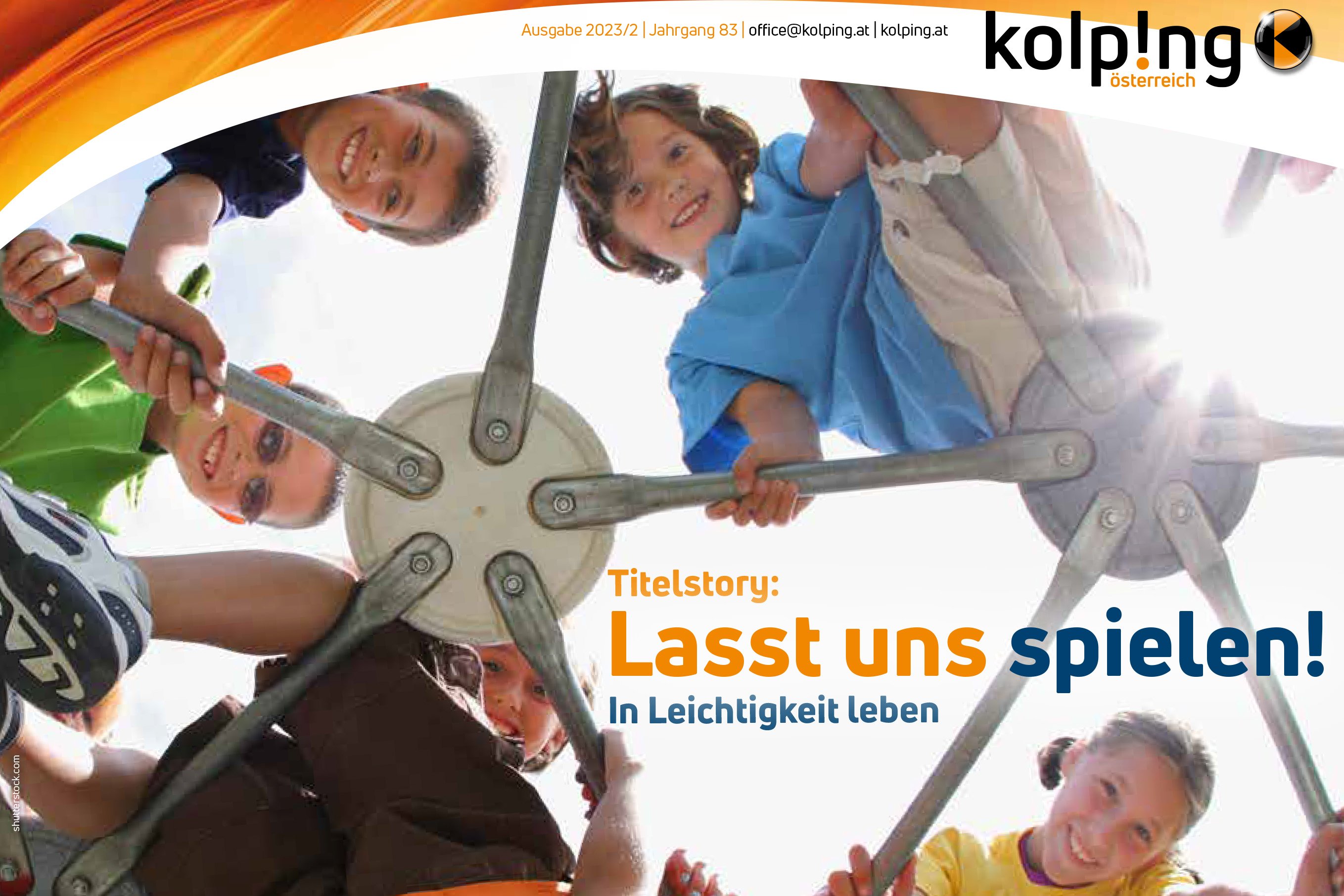 Ausschnitt des Titelbilds der Zeitung, zu sehen sind spielende Kinder